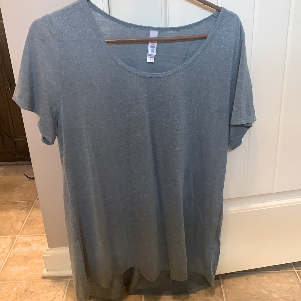 LulaRoe-Dusty Blue Irma Top-XL